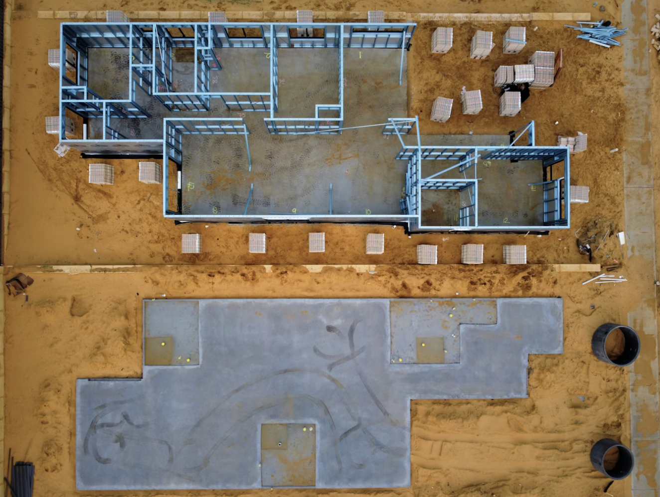 Фотограмметрическая триангуляция — аэросъёмка стройплощадки